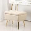 LOVMOR Modern Faux Fur Entryway Bench Upholstered Padded with Storage - 2 of 4