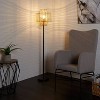64" Cyndi Rattan Silverwood Floor Lamp (Includes LED Light Bulb) Black/Tan - Decor Therapy - image 2 of 3