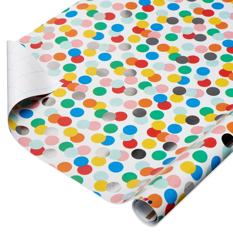 Adult Birthday Dots Gift Wrap Roll White - Spritz&#8482;, 3 of 5