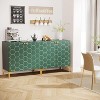 Tribesigns Sideboard Buffet Cabinet Set of 2, Modern Buffets Storage Cabinets with Adjustable Shelves, Wooden Credenza Accent Cabinet - 2 of 4