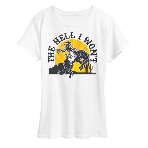 Women's - Instant Message - The Hell I Won't Cowgirl Short Sleeve Graphic T-Shirt - 1 of 4