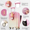 Naysaye Luggage 4 Piece Luggage Set Front Opening Design Durable Hard Shell for Travel, Pink, 18.8"*12"*29.5" - 2 of 4