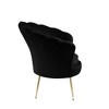 Velvet Barrel Accent Chair with Scalloped Back, Channel Tufting and Metal Legs for Living Room - 4 of 4