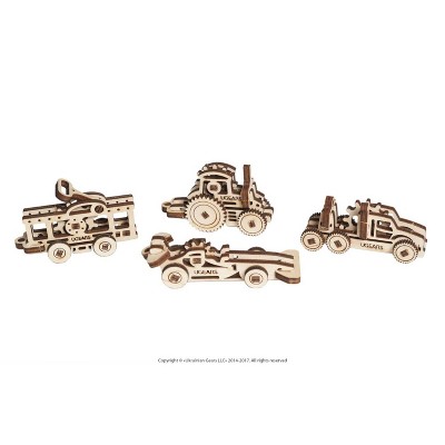 UGears UFidgets Vehicles 70033 4pc