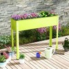 Costway 40" Raised Garden Bed with Legs Metal Elevated Planter Box Drainage Hole Backyard Green/Black - 2 of 4