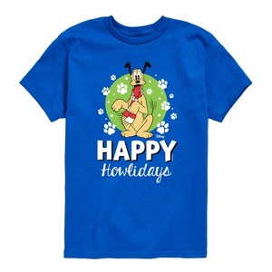 Boys' - Disney - Happy Howlidays Pluto Christmas Short Sleeve Graphic T-Shirt - 1 of 4