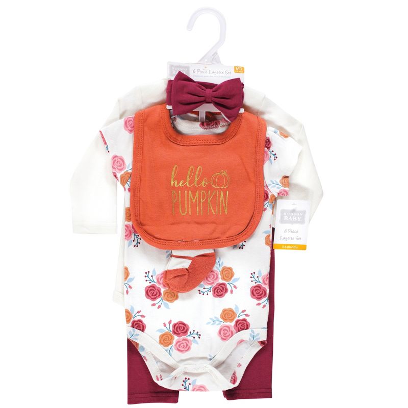 Hudson Baby Infant Girl Cotton Layette Set, Hello Pumpkin, 3 of 8