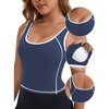 INSPIRE CHIC Women's Wide Straps U-Neck with Padded Push Up Elastic Tight Colorblock Workout Tank - 3 of 4