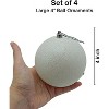 4E's Novelty 4 Pack 4’’ Snowball Ornaments - Iridescent, shatterproof Christmas decor for white holiday themes, tree ornaments, and winter accents. - 3 of 4