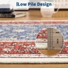 Area Rug Floral Washable Rug Vintage Non-Slip Carpet Indoor Floor Stain Resistant Carpets for Bedroom - 2 of 4