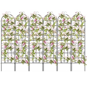 Costway 2/4/6 Pack 87" x 20" Metal Garden Trellis Decorative Outdoor Trellis - 1 of 4