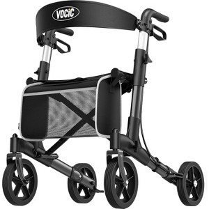 Walkers-for-Seniors-with-Seat,Folding Rolling Walker with Wheels,support 300lbs-Black - 1 of 4