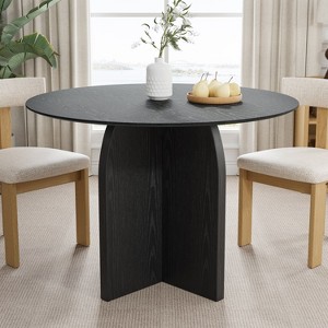 SpassWay 30"H Round Wood Dining Table Kitchen Table Conference Table with Criss Cross Legs - 1 of 4