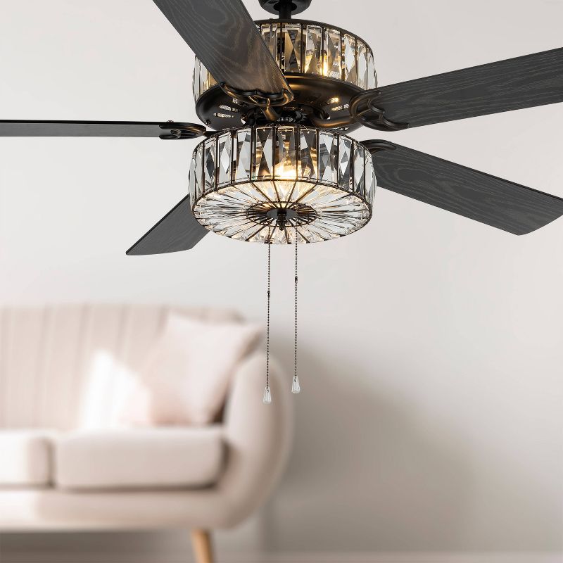 52&#34; LED Caged Crystal Lighted Ceiling Fan - River of Goods, 3 of 13