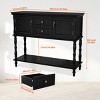 ChicFurnit Decorative Storage Cabinet Retro Console Table with Drawers and Cabinets for Living Room, Black, 46.00"*16.90"*8.30" - 3 of 4