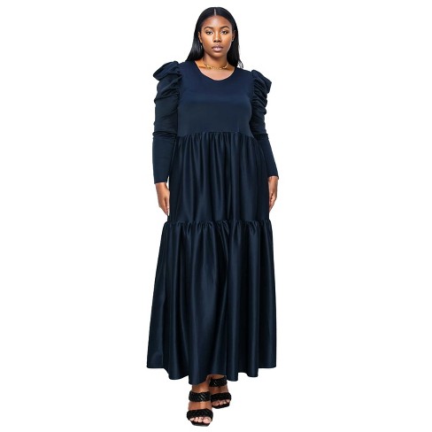 Navy tiered maxi dress best sale