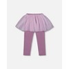 Deux par Deux Girl Leggings with Tulle Skirt Purple Gray - 3 of 4