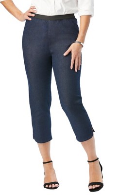 Jessica London Women's Plus Size Stretch Denim Crop Jeggings