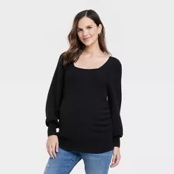Square Neck Femme Maternity Sweater - Isabel Maternity by Ingrid & Isabel™ Black M