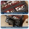 Makeup Vanity Desk with Mirror, 45"W Large Dressing Table with 10 Drawers & Glass Tabletop, Makeup Vanity Table with Stool for Bedroo - 4 of 4
