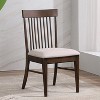 Simple Relax Set of 2 Upholstered Dining Chairs with Spindle Back in Walnut and Wheat - 2 of 4