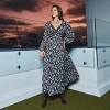 Women's Black Ditsy Floral V-Neck Puff Sleeve Maxi Dress - Cupshe - 2 of 4