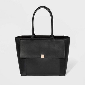 Zip Closure Work Tote Handbag - A New Day - Black, Women