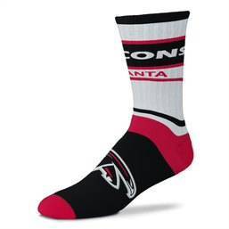 NFL Atlanta Falcons Bar Stripe Adaptive Crew Socks - L