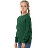 Girls Pullover Sweater Cable Knit Crew Neck Long Sleeve Sweater Knit Tops - 2 of 4