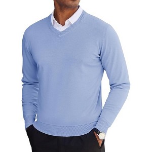 COOFANDY Men's V Neck Sweater Lightweight Knitted Pullover Sweaters - 1 of 4