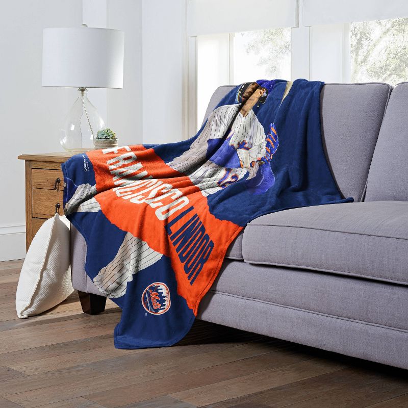 50&#34;x60&#34; MLB New York Mets Francisco Lindor Silk Touch Throw Blanket, 3 of 6