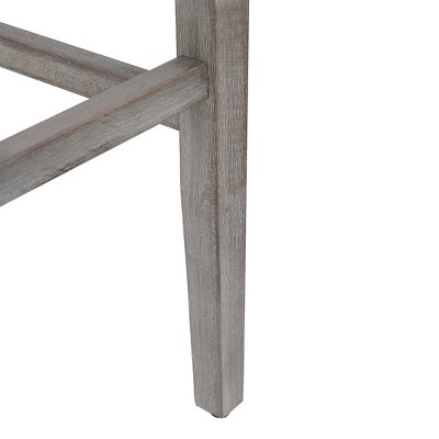 Beige Upholstered Saddle Seat Bar Stools, Set of 2