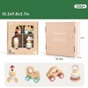 Freniland - Wooden Stacking Rocket & Vehicles Toy Set, 4 Piece Developmental Gift Box for 10M+ Toddlers - 3 of 4