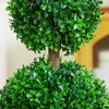 NicBex Artificial Tree Faux Plants 23.5" Artificial 2 Ball Boxwood Topiary Tree in Pot, Room Decor for Home, Porch - 2 of 4