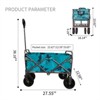 Yard Cart, Beach Trolley Cart, Garden Wagon with Adjustable Handles, Wheels, Foldable Wagon, Heavy Duty Folding Utility Garden Cart for Garden Farm - 4 of 4