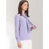 INSPIRE CHIC Women's Long Sleeve Pleated Tie Neck Office Blouses - 3 of 4