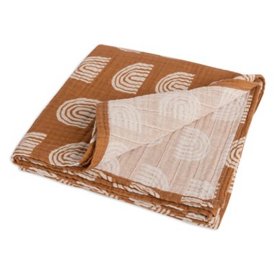Terracotta Rainbow Organic Cotton Muslin Swaddle Blanket