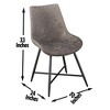PU Faux Rawhide Side Chair (Set of 2) with Ergonomic Seat, Mid-Century Modern Canted Legs, Tan Upholstery, and Deep Bronze Accents - 2 of 4