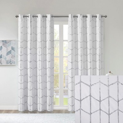 PAGED Metallic Print Total Blackout Curtains for Bedroom,Window Curtain Panels with Grommet Top,Curtains for Living Room,Machine Washable