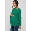Pinkblush Emerald Green Waffle Knit Round Hem Maternity Sweater - 2 of 4
