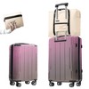 Whisen 3-Piece Luggage Sets, ABS Hardside Spinner Suitcases with TSA Lock and Spinner Wheels, Checked & Carry on Luggages - Pink & Gray - 2 of 4