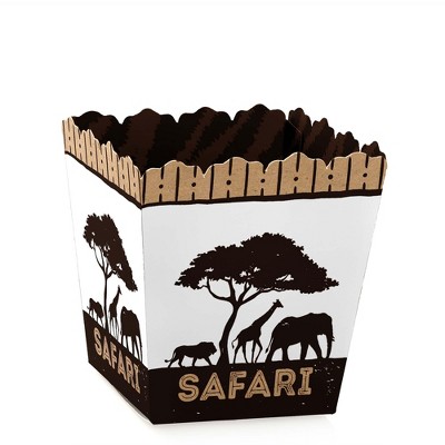 Big Dot of Happiness Wild Safari - Party Mini Favor Boxes - African Jungle Adventure Baby Shower or Birthday Party Treat Candy Boxes - Set of 12