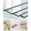 5-Tier Slim Bookshelf with Tempered Glass Shelves, Gold Steel Frame Narrow Shelving Unit, for Office Bathroom Bedroom - 2 of 4