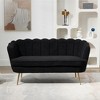 59"W Upholstered Loveseat Sofa Couch, Two-Seater Sofa with Gold Metal Legs-ModernLuxe - 2 of 4