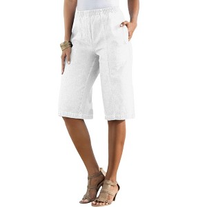 Roaman's Women's Plus Size Complete Cotton Bermuda Short - 1 of 4