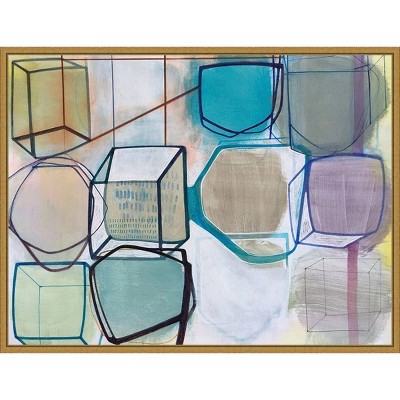 24" x 18" Paper Abstract 3 by Taitz Duffy Framed Canvas Wall Art - Amanti Art