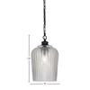 Toltec Lighting Cordova 1 - Light Pendant in  Matte Black with 9" Clear Textured Shade - 2 of 2