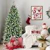 6FT Pre-Lit Artificial Christmas Tree, 380 Warm White LED Lights, 1264 Tips, Frosted with Red Berries & Pinecones-- Frevyn - 2 of 4