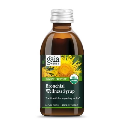Gaia Herbs Bronchial Wellness Syrup - Immune Support to Help Maintain Lung Health and Help Provide Comfort for Occasional Sore Throat - 5.4 Fl Oz