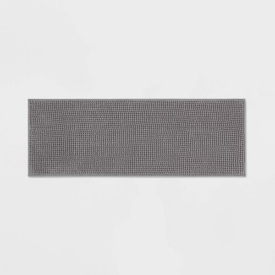 Thomesha Chenille Bath Rug Latitude Run Color: Black, Size: 17.2 W x 23.8 L